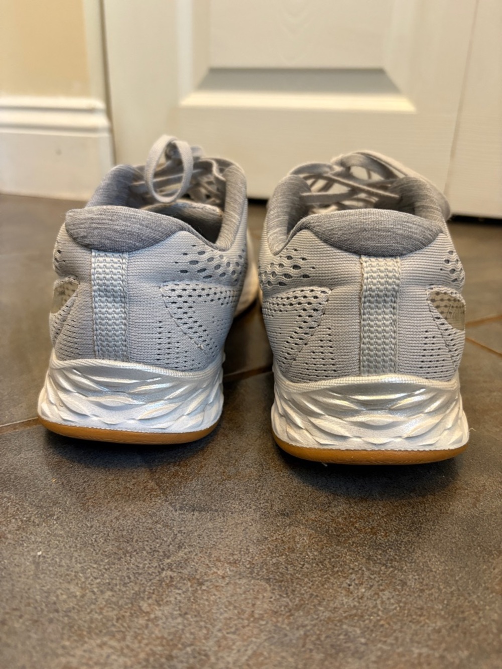 New Balance Gray and Gum-Trim Running Shoes - Picture 5 of 9